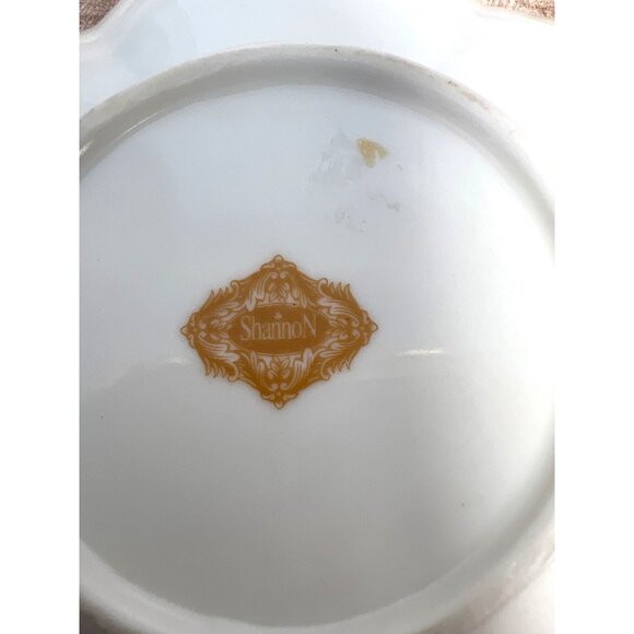 Irish Shannon China Clover Design Handled Plate White & Green Porcelain Vintage - Picture 4 of 4